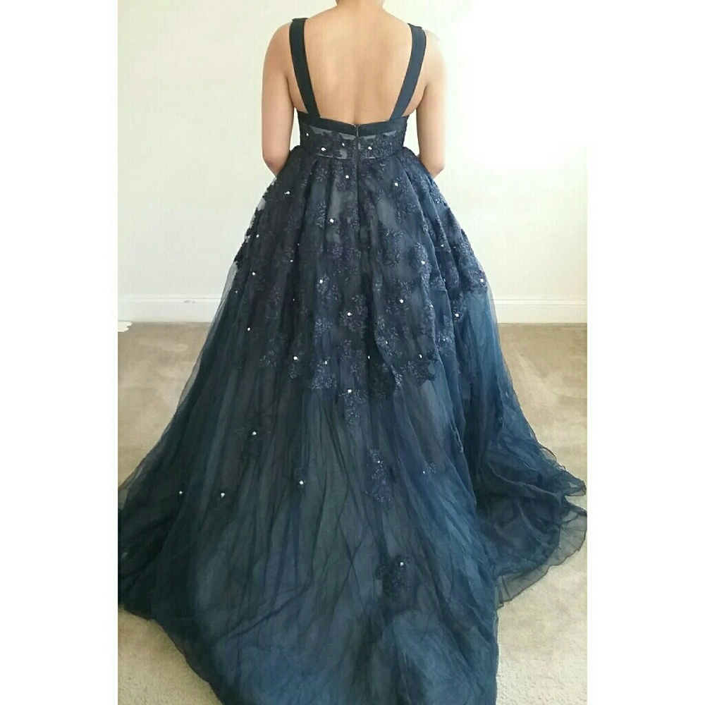 Navy Blue Ball Gown - Picture 4 of 8